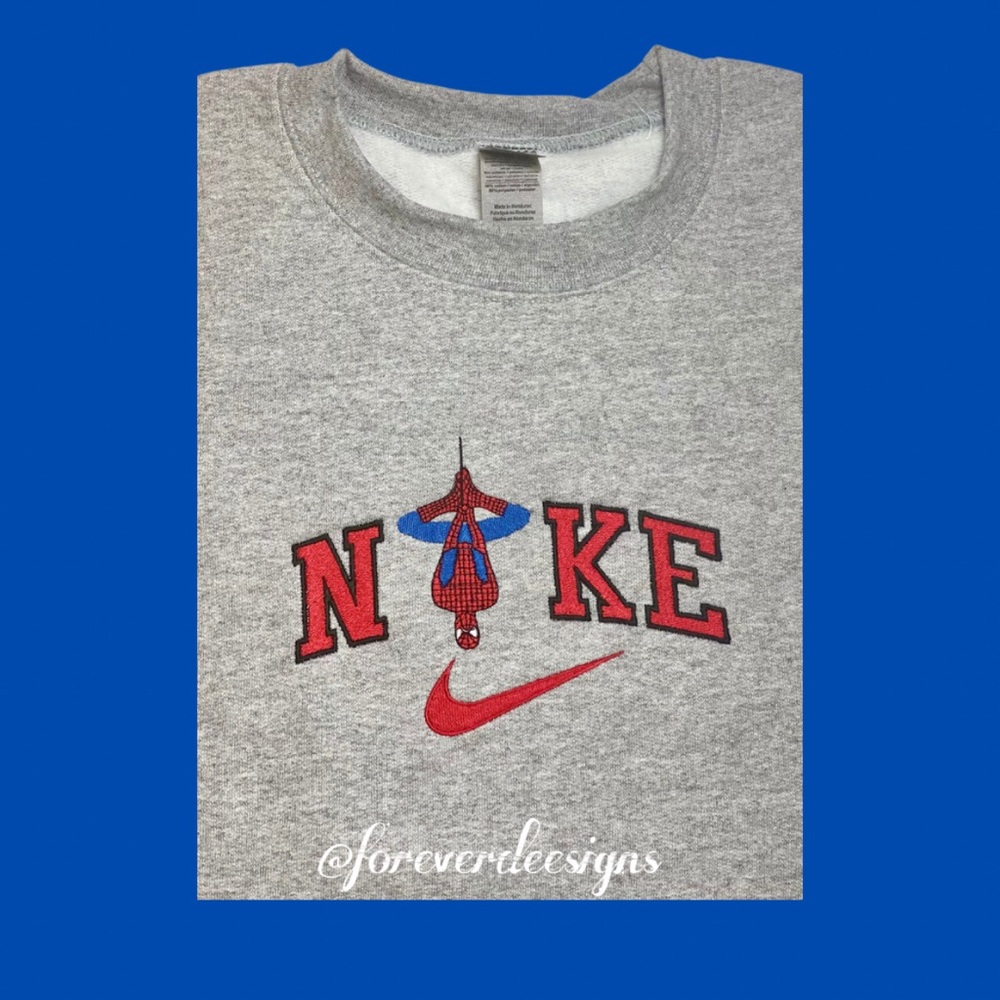 Embroidery Spider-Man crew neck